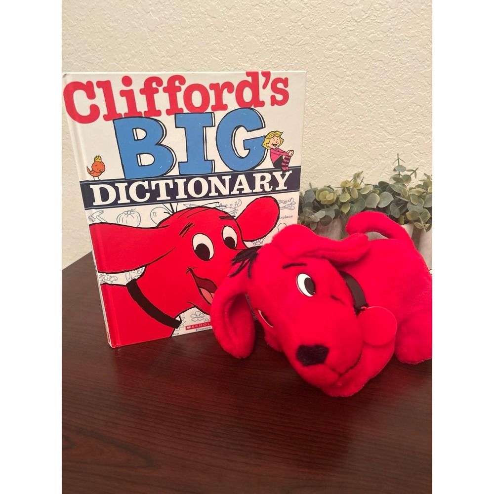 Clifford's Big Dictionary and Clifford stuffed animal